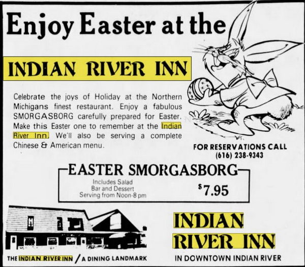 Indian River Inn (Brass Rail Bar & Grill) - Apr 1980 Ad (newer photo)